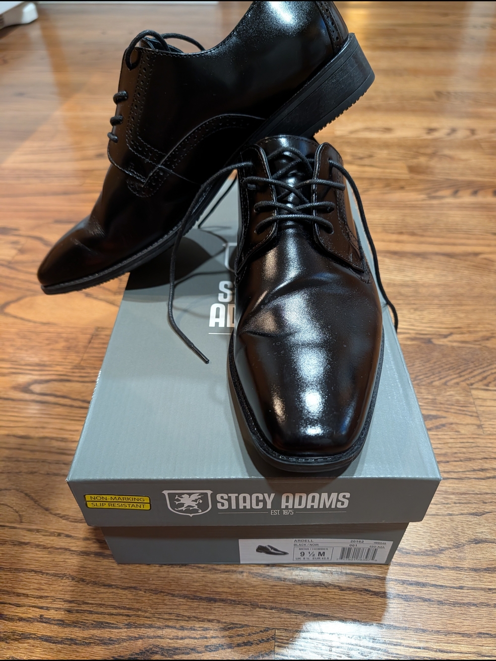 Stacy Adams Men’s Black Leather Lace-Up Dress Shoes